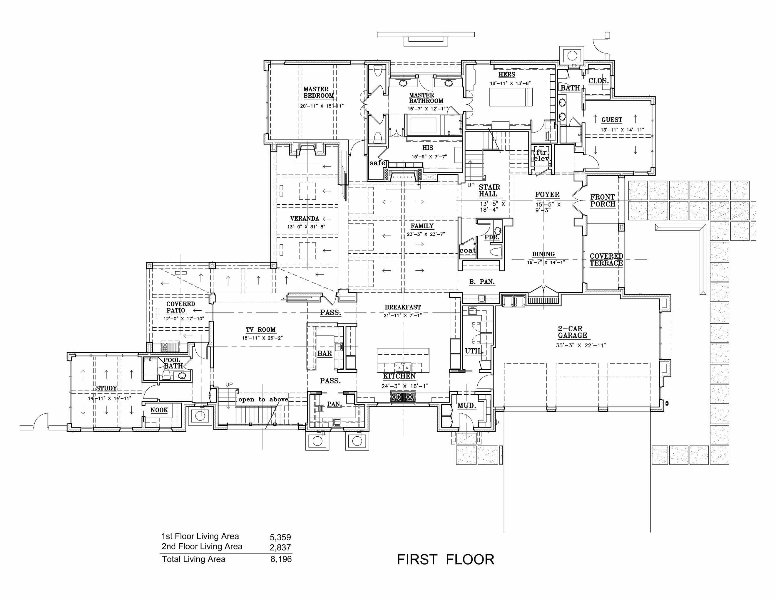 First-floor architectural plan for 6207 Prestonshire